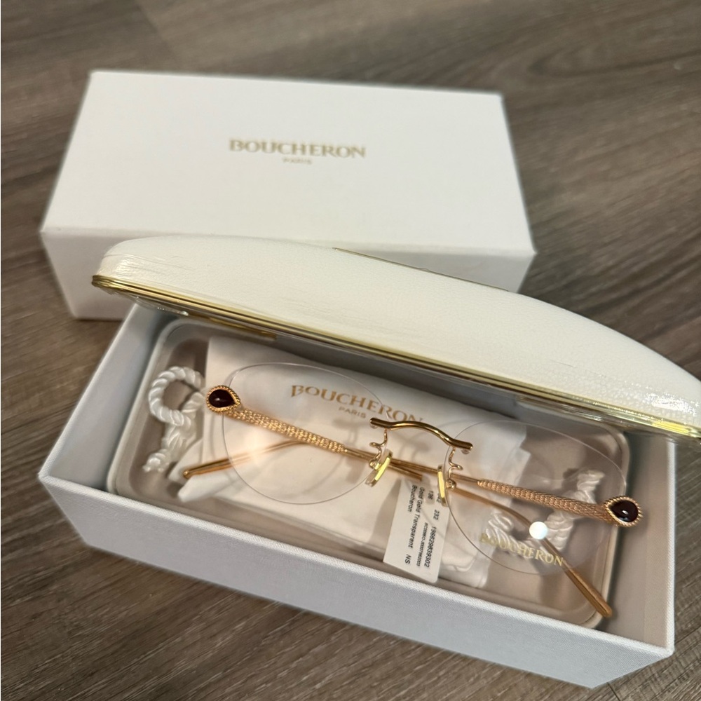 Boucheron Gold Rimless Glasses